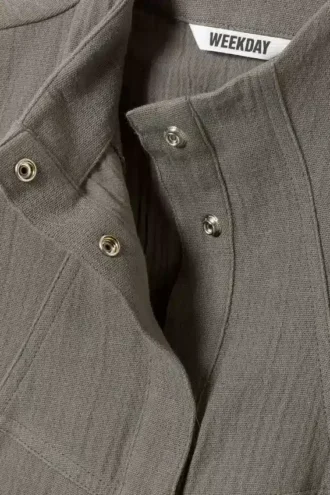 Ärmelloses, strukturiertes Twill-Oberteil – Grau
