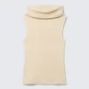 Ärmelloses Top mit Trichterkragen – Hellbeige Ärmelloses Top mit Trichterkragen – Hellbeige