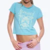 Rosabel Baby-T-Shirt mit Aufdruck – Türkis – Schmetterling Rosabel Baby-T-Shirt mit Aufdruck – Türkis – Schmetterling