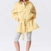 Rosabel Lockerer Einreiher-Trenchcoat – Hellgelb Rosabel Lockerer Einreiher-Trenchcoat – Hellgelb
