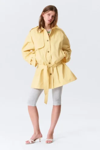 Rosabel Lockerer Einreiher-Trenchcoat – Hellgelb