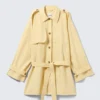 Rosabel Lockerer Einreiher-Trenchcoat – Hellgelb Rosabel Lockerer Einreiher-Trenchcoat – Hellgelb