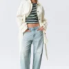 Rosabel Lockerer Einreiher-Trenchcoat – Weiß Rosabel Lockerer Einreiher-Trenchcoat – Weiß