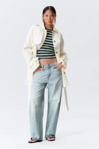 Rosabel Lockerer Einreiher-Trenchcoat – Weiß