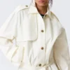 Rosabel Lockerer Einreiher-Trenchcoat – Weiß Rosabel Lockerer Einreiher-Trenchcoat – Weiß