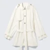 Rosabel Lockerer Einreiher-Trenchcoat – Weiß Rosabel Lockerer Einreiher-Trenchcoat – Weiß