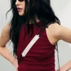 Rotes, figurbetontes Tanktop aus Baumwolljersey – Rot