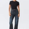 Rowe Super High Waisted Regular Straight Jeans – Angel Blue – Dunkelblau