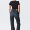 Rowe Super High Waisted Regular Straight Jeans – Angel Blue – Dunkelblau