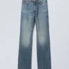Rowe Super High Waisted Regular Straight Jeans – Eisenblau – Mittelblau Rowe Super High Waisted Regular Straight Jeans – Eisenblau – Mittelblau