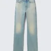 Rowe Super High Waisted Regular Straight Jeans – Port Blue – Hellblau Rowe Super High Waisted Regular Straight Jeans – Port Blue – Hellblau