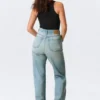 Rowe Super High Waisted Regular Straight Jeans – Port Blue – Hellblau Rowe Super High Waisted Regular Straight Jeans – Port Blue – Hellblau