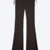 Satin-Hose mit Cut-outs und ausgestelltem Bein – Dunkelbraun Satin-Hose mit Cut-outs und ausgestelltem Bein – Dunkelbraun