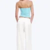 Satin-Hose mit hoher Taille und weitem Bein – Weiß Satin-Hose mit hoher Taille und weitem Bein – Weiß