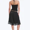 Satin-Spitzen-Shorts – Schwarz Satin-Spitzen-Shorts – Schwarz