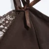 Satin-Spitzenoberteil – Dunkelbraun Satin-Spitzenoberteil – Dunkelbraun
