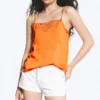 Satin-Spitzenoberteil – Orange Satin-Spitzenoberteil – Orange