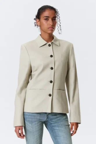 Schlanke Knopfjacke – Dusty Mole