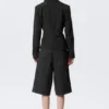 Schlanke Knopfjacke – schwarz mit Nadelstreifen Schlanke Knopfjacke – schwarz mit Nadelstreifen