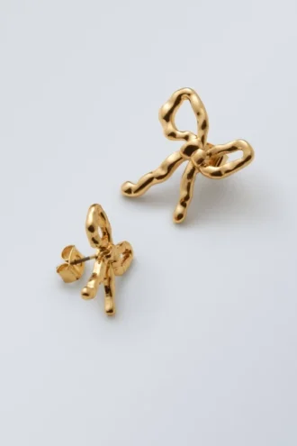 Schleifen-Ohrringe – Gold