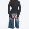 Schmal geschnittene Bluse mit Struktur – gestreift, dunkelblau Schmal geschnittene Bluse mit Struktur – gestreift, dunkelblau