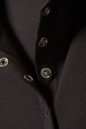 Schmal geschnittene, langärmelige Strickjacke mit Knopfleiste – Dunkelbraun