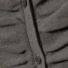 Schmal geschnittene Strickjacke mit Knopfleiste und Rüschen – Dunkelgrau