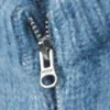 Schmal geschnittene Strickjacke mit Reißverschluss – Blau meliert