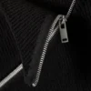 Schmal geschnittener, asymmetrischer Strickpullover mit Reißverschluss – Schwarz Schmal geschnittener, asymmetrischer Strickpullover mit Reißverschluss – Schwarz