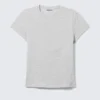 Schmal geschnittenes Baumwoll-T-Shirt mit kurzen Ärmeln – Grau meliert Schmal geschnittenes Baumwoll-T-Shirt mit kurzen Ärmeln – Grau meliert
