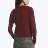 Schmal geschnittenes Langarmshirt aus Baumwolle – gestreift, dunkelrot Schmal geschnittenes Langarmshirt aus Baumwolle – gestreift, dunkelrot