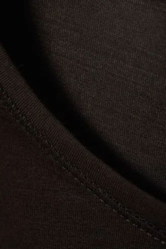 Schmal geschnittenes Langarmshirt – Dunkelbraun