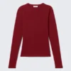 Schmal geschnittenes Langarmshirt – Dunkelrot Schmal geschnittenes Langarmshirt – Dunkelrot