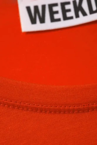 Schmal geschnittenes Langarmshirt – Leuchtendes Orange
