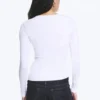 Schmal geschnittenes Langarmshirt – Weiß Schmal geschnittenes Langarmshirt – Weiß