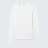 Schmal geschnittenes Langarmshirt – Weiß Schmal geschnittenes Langarmshirt – Weiß