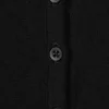 Schmal geschnittenes, langärmeliges Henley-Top – Schwarz Schmal geschnittenes, langärmeliges Henley-Top – Schwarz