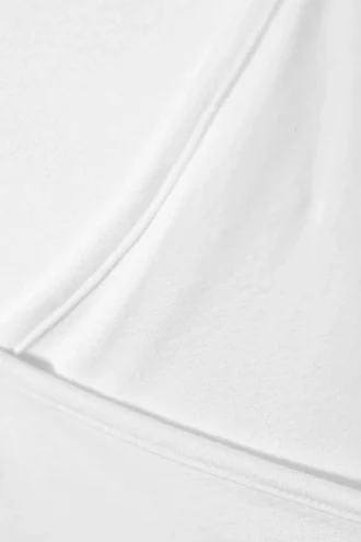 Schmal geschnittenes, langärmeliges Wickeloberteil – Weiß