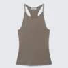 Schmal geschnittenes Racerback-Tanktop – Staubgrau Schmal geschnittenes Racerback-Tanktop – Staubgrau