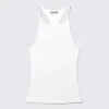 Schmal geschnittenes Tanktop mit Racerback – Off-White Schmal geschnittenes Tanktop mit Racerback – Off-White