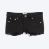 Schmale Low-Rise-Jeans-Hotpants – Tinten-Schwarz – Schwarz Schmale Low-Rise-Jeans-Hotpants – Tinten-Schwarz – Schwarz
