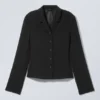 Schmaler Einreiher-Blazer – Schwarz Schmaler Einreiher-Blazer – Schwarz