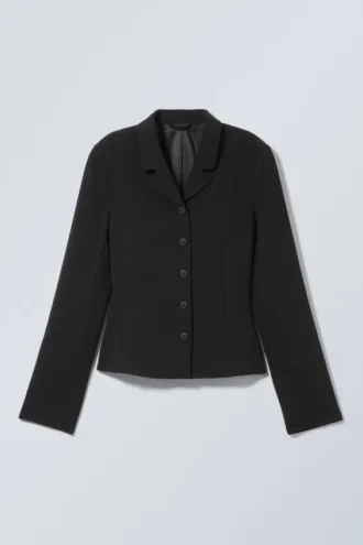 Schmaler Einreiher-Blazer – Schwarz