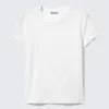 Schmales, kurzärmeliges Baumwoll-T-Shirt – Weiß Schmales, kurzärmeliges Baumwoll-T-Shirt – Weiß