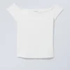 Schulterfreies T-Shirt – Weiß Schulterfreies T-Shirt – Weiß