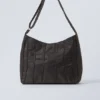 Schultertasche mit Paspelierung – Dunkelbraun Schultertasche mit Paspelierung – Dunkelbraun