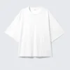 Schweres, kastenförmiges Baumwoll-T-Shirt – Weiß Schweres, kastenförmiges Baumwoll-T-Shirt – Weiß