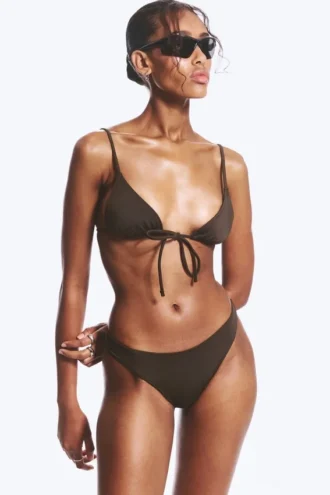 Scoop-Bikinihose – Dunkelbraun