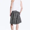 Shorts aus Leinenmischung – kariert, schwarz Shorts aus Leinenmischung – kariert, schwarz