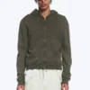 Shrunken Zip Kapuzenpullover – Dunkelkhaki-Grün Shrunken Zip Kapuzenpullover – Dunkelkhaki-Grün
